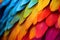 Close up of bright colorful feathers of exotic parrot bird