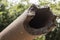 Close-up of a broken large cannon at Cannon Fort in Cat Ba, Vietnam