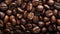 Close up of brown singleorigin coffee beans a superfood plant ingredient