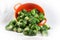 Close up of brussels sprouts in a colander