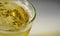 Close up Bubble froth foam of beer in glass or mug for background on top view
