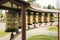 Close up of Buddhist street prayer drums