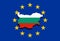 Close up on Bulgaria map on Euro Union background