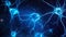 A close up of a bunch of blue neurons. Generative AI image.