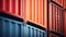 A close up of a bunch of colorful containers stacked on top of each other, AI
