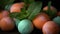 a close up of a bunch of eggs and mint on a table