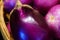 Close up of a bunch of red eggplants. Red eggplant is one of the delicious vegetables.