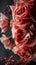 A close up of a bunch of roses with pink petals, AI