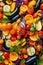 A close up of a bunch of vegetables. Generative AI image.