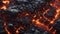 a close-up of burning fire lava rocks melting ai created