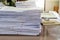 Close up of business documents stack on desk , report papers stack