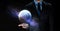 Close up of businessman with planet hologram