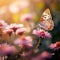 Close-up of a butterfly on a flower. a large butterfly sitting on green leaves, a beautiful insect in its natural habitat.