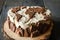 Close-Up of Cake on Wooden Table