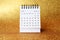 Close up calendar January Happy new year 2021 on Gold background