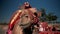 Close up of the camel face. The Arabian camel is the undisputed favorite animal of the populations of the Arab world