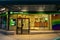 Close up Canada Trust or Toronto Dominion TD Bank storefront with rainbow flag symbolizing acceptance and freedom