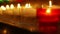 Close-up of candles in Church of Saint Marie - Madeleine