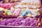 Close up of candy background selection sugar mix