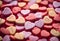 Close up of candy hearts