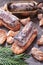 Close up of canned sardines on toast