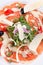 Close up of carpaccio with salmon