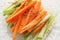 Close up of a carrot and celery salad