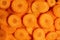Close-up carrot slices background