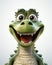 a close up of a cartoon dinosaur with a big smile. generative ai