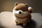 Close up of cartoon fluffy baby Shiba inu dog that look smart, with Generative AI