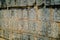 Close up of carved forms in the rock the enter of the Chichen Itza, one of the most visited archaeological sites in
