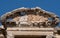 Close Up of the Carved Frieze with a Face and Flowers on the Library at Ephesus