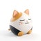 A close up of a cat figurine on a white surface, funny cute inflatable toy on white background.