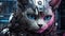 Close Up of Cat in Robot Suit