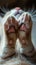 A close up of a cat's paws and feet with the toes curled, AI