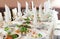 Close-up catering table set