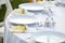 Close-up catering table set