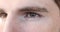 Close up of a Caucasian man eyes