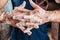 Close-up of a caucasian mans hand in a thick soapy foam while washing hands