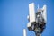 Close up Cellular radio antenna with cable for the telecommunications tower.