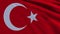 Close up CGI render of waving Turkish flag texture