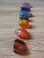 Close up of Chakra stones