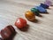 Close up of Chakra stones