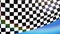 Close-up checkered race flag waving