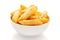 Close up of Cheese Puff Snacks cream color, Popular Ready to eat crunchy and puffed snacks cheesy salty pale-yellow color over