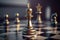 Close up chess competition game board, business chess figure, strategy, management movement, success, strategic planning with