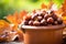 Close-up of chestnuts in bowl