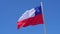 Close up of Chilean flag on pole