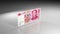 Close up of China yuan banknote in rotation view