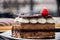 Close up chocolate cake with Raspberry, Sweet food